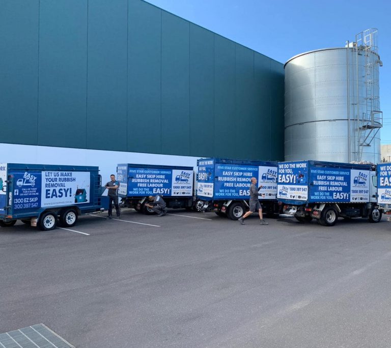 easy skip hire truck and team