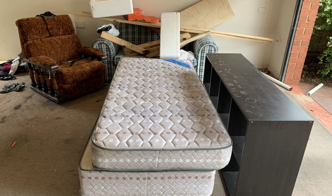 real estate old mattress furniture rubbish before