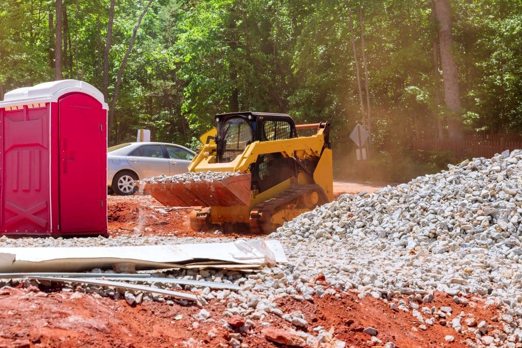 backfilling land at a construction site