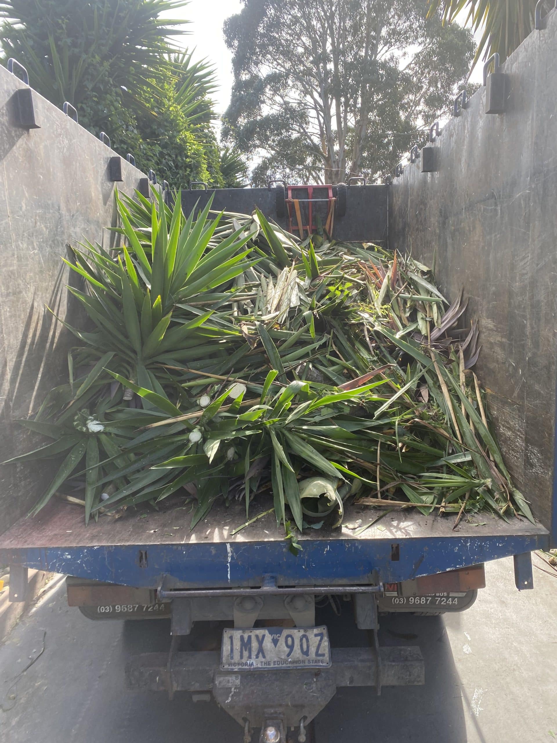 green waste on truck