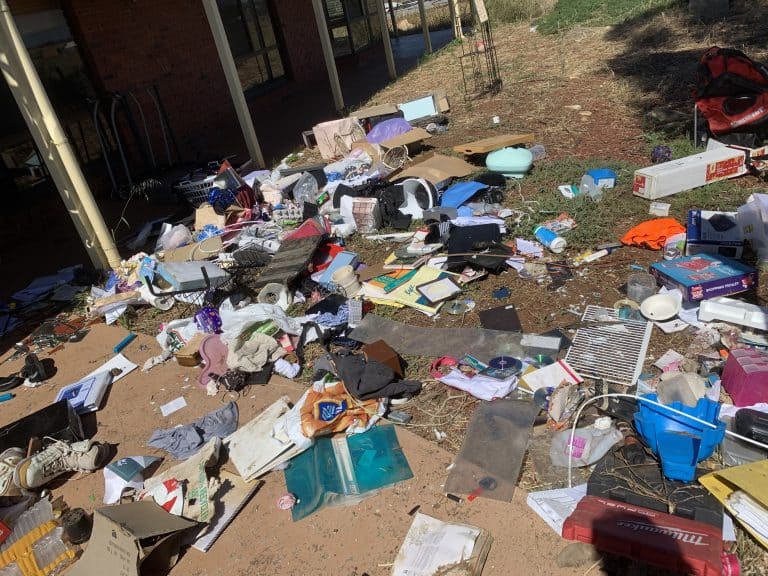 rubbish pile from a house eviction