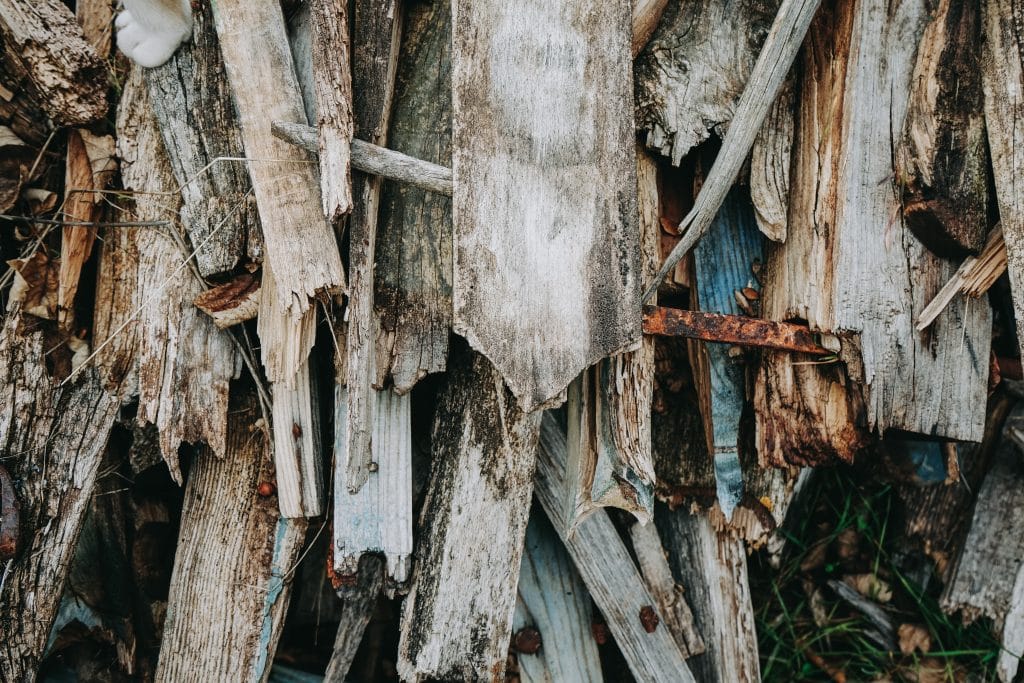 pile of old wood