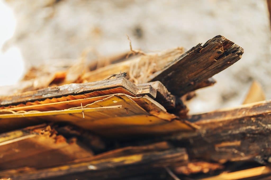 pile of old timber with nails