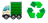 green truck and recycle icon